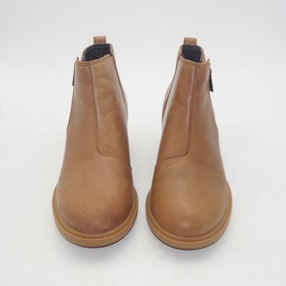 NEW Sorel Evie Zip Leather Boots Booties Velvet Tan Brown Women's 8 - Picture 5 of 7